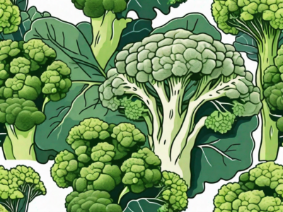 A vibrant broccoli plant at various stages of growth