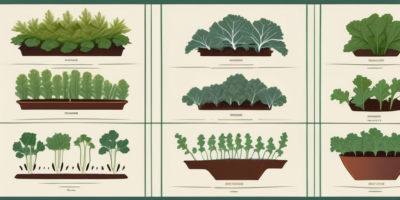 Toscano kale plants at different stages of growth in an ohio landscape setting