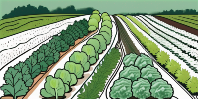 Lush white russian kale plants in a typical alabama landscape