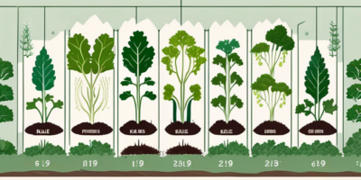 Kale plants in different stages of growth