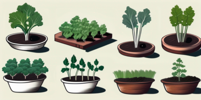 Toscano kale plants in different stages of growth