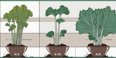 Winterbor kale plants in different stages of growth