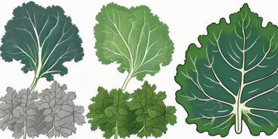 Both dwarf siberian kale and siberian kale side by side for comparison