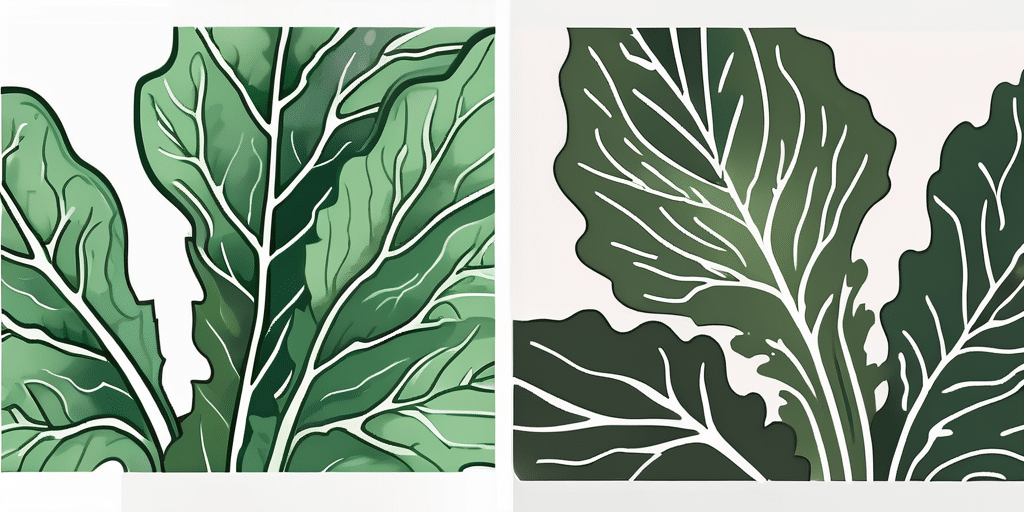 Dwarf siberian kale and toscano kale side by side