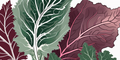 Red russian kale and vates kale side by side