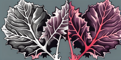 Red russian kale and winterbor kale side by side