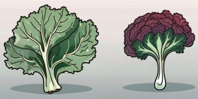 Red ursa kale and redbor kale side by side