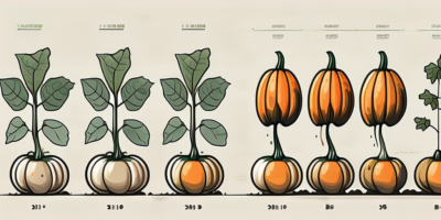 Various stages of a pumpkin seed's growth