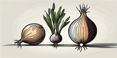 Several onions in different stages of growth
