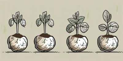 Four different stages of potato growth