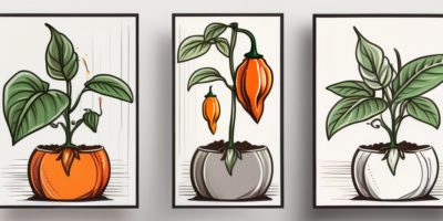 A habanero plant showcasing its different stages of growth