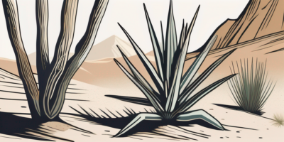 A yucca root in a natural desert environment