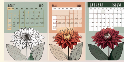 Various stages of dahlia growth