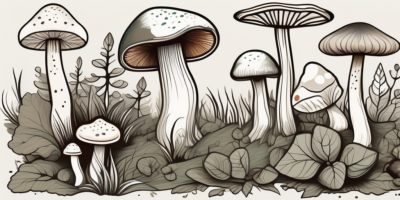 A variety of mushrooms thriving in different environments such as a damp forest floor