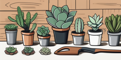 Various types of succulents in different stages of propagation