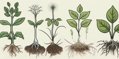 Various types of weeds sprouting from the ground