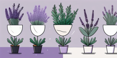 A lush lavender plant thriving in different seasons