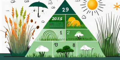 Different types of grass seeds scattered on fertile soil