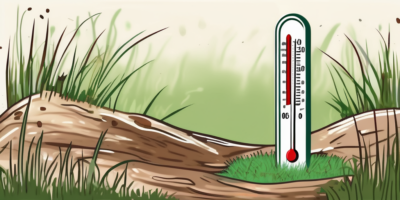 A thermometer inserted into the soil