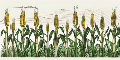 A cornfield with corn plants at various stages of growth