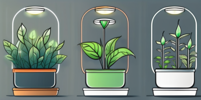 Different types of plants under led grow lights