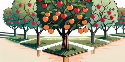 Various types of fruit trees like apple