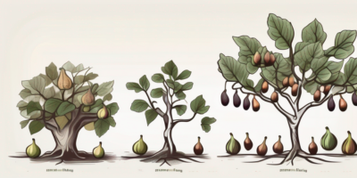 A fig tree at different stages of growth