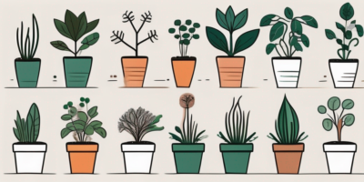 Various types of worms in different potted plants