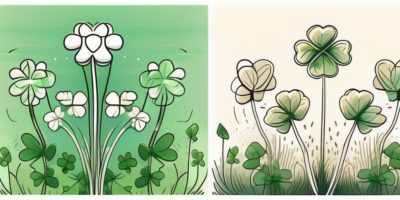 Different stages of clover growth