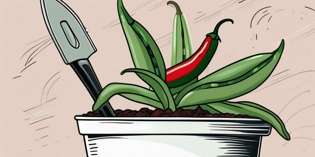 A healthy jalapeno plant in a pot