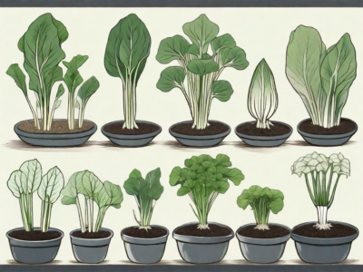 Various stages of bok choy growth