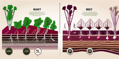 Various stages of beet growth in two distinct zones