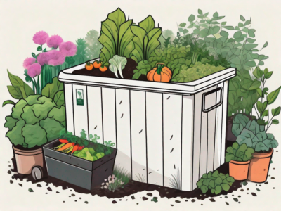 A compost bin filled with organic waste