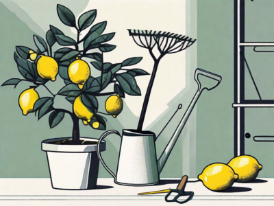 A vibrant indoor lemon tree in a stylish pot