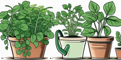 Sylvetta arugula plants at various stages of growth in different pots