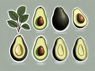 Several avocado seeds in various stages of growth