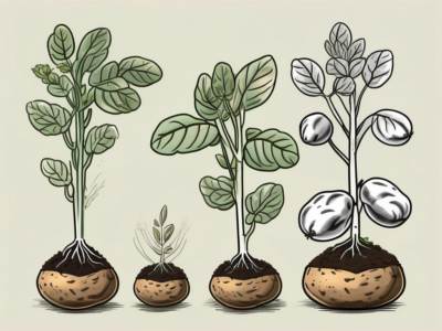Various stages of potato growth
