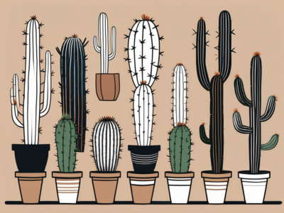 Various types of cactus seeds in different stages of growth