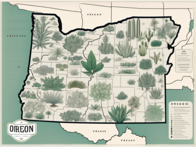A detailed map of oregon showing different plant zones