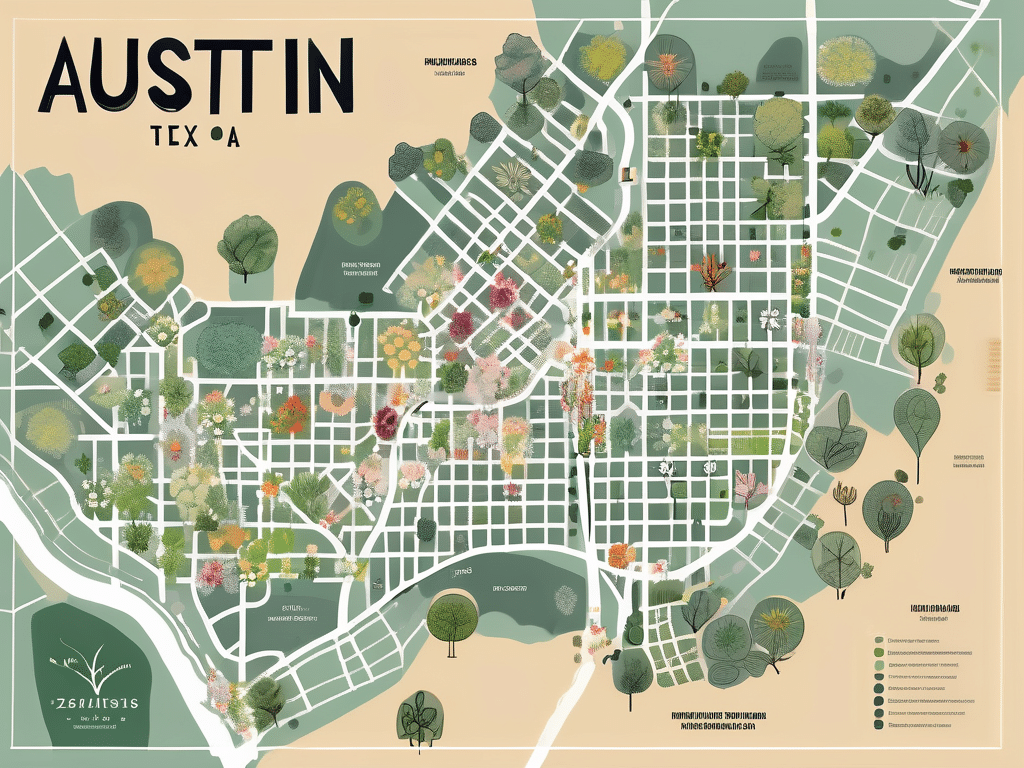A detailed map of austin