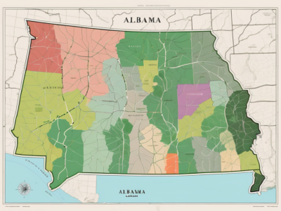 A detailed map of alabama