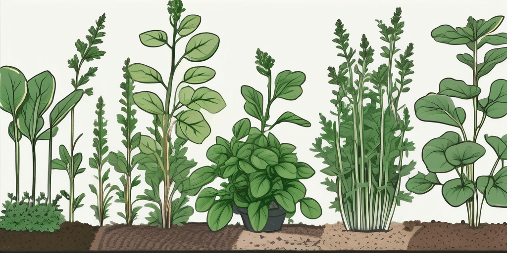 Sylvetta arugula plants in different stages of growth