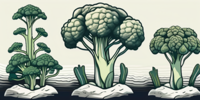 Calabrese broccoli plants in different stages of growth