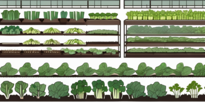 Chinese broccoli plants at various stages of growth