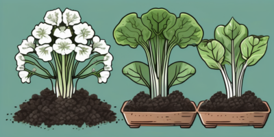 Chinese broccoli plants at different stages of growth