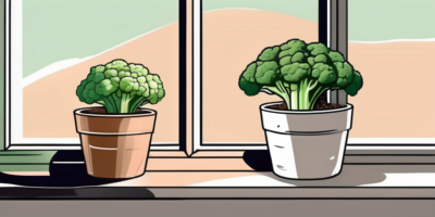 A container and a pot on a sunny windowsill