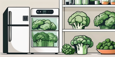 Fresh broccoli being placed in airtight containers