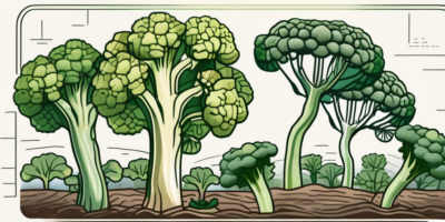 Calabrese broccoli plants in different stages of growth