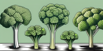 Calabrese broccoli plants in different stages of growth