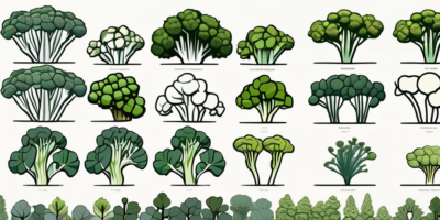 Calabrese broccoli plants at different stages of growth